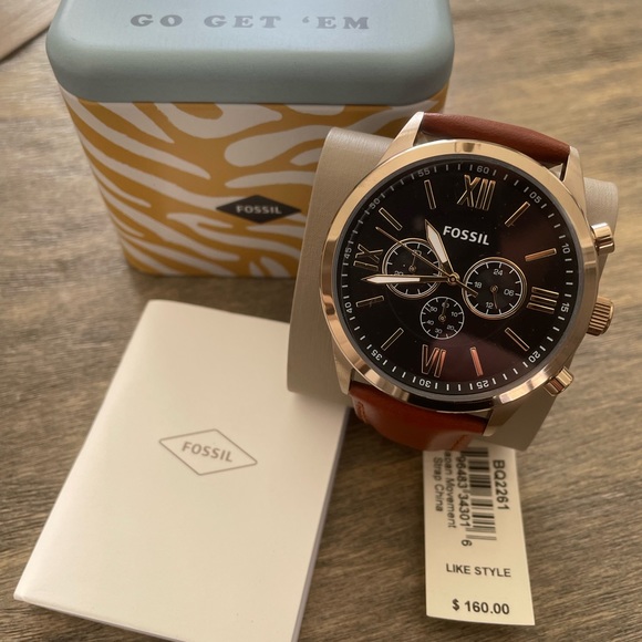 Fossil Other - NEW - Fossil Chronograph Brown Leather Watch (Flynn)